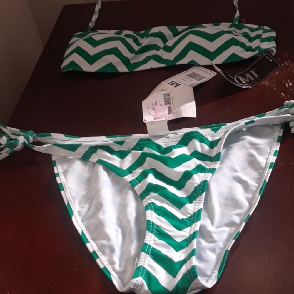 Cute green and white YMI bikini